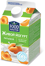 FoodMaster Живой Питьевой йогурт со вкусом абрикоса 2% - компания FoodMaster