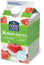 FoodMaster Живой Питьевой йогурт со вкусом клубники 2% - компания FoodMaster