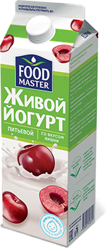 FoodMaster Живой Питьевой йогурт со вкусом вишни 2% - компания FoodMaster