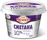 Сметана President 10% - компания FoodMaster