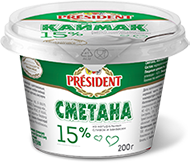 Сметана President 15% - компания FoodMaster