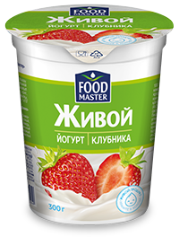 Живой вязкий йогурт FoodMasterт со вкусом клубники - компания FoodMaster