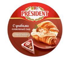 Сыр плавленый President С грибами 45% - компания FoodMaster