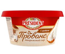 Сыр-мусс творожный President Прованс с грибами 60% - компания FoodMaster