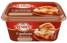 Сыр плавленый President с грибами 45% - компания FoodMaster