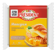 Сыр плавленый President "Маасдам" ломтевой 40% - компания FoodMaster