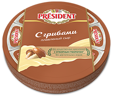 Сыр плавленый President С грибами 45% - компания FoodMaster