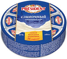 Сыр плавленый President Сливочный 40% - компания FoodMaster