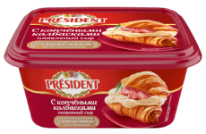 Сыр плавленый President с копчёными колбасками 45% - компания FoodMaster