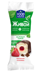 FoodMaster Живой глазированный сырок со вкусом клубники 15% - компания FoodMaster